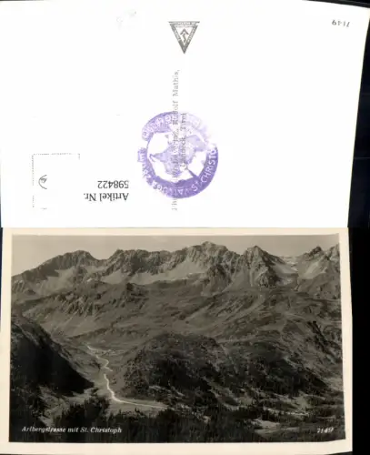598422,Foto Ak Arlbergstraße m. St. Christoph St. Anton am Arlberg