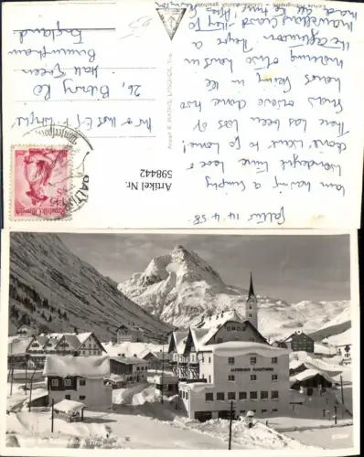 598442,Foto Ak Galtür m. Ballunspitze Alpenhaus Fluchthorn Winteransicht