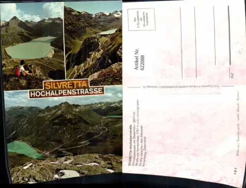 622088,Mehrbild Ak Silvretta Hochalpenstrasse Silvrettastausee Bielerhöhe Vermuntsee Galtür