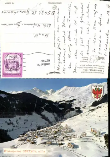 637687,Serfaus m. Furgler Winteransicht pub Alpine Luftbild FÖ 55509A