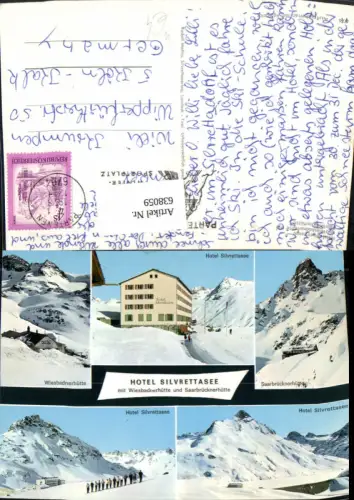 638059,Mehrbild Ak Galtür Hotel Silvrettasee m. Wiesbadnerhütte u. Saarbrücknerhütte
