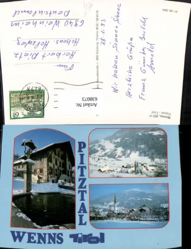 638073,Mehrbild Ak Wenns Pitztal Winteransicht Brunnen