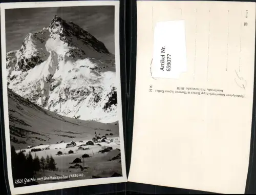 659077,Foto Ak Galtür mit Ballunspitze Winteransicht