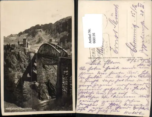 660116,Foto Ak Tobadill Schloss Wiesberg Trisannabrücke Brücke