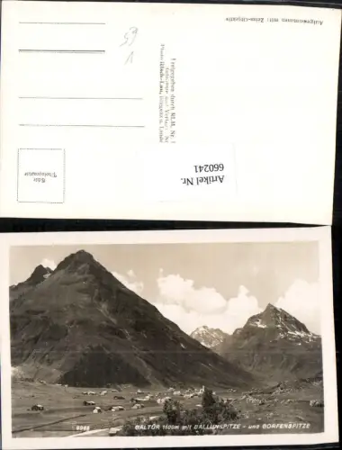 660241,Foto Ak Galtür mit Ballunspitze u. Gorfenspitze pub Risch-Lau 9985