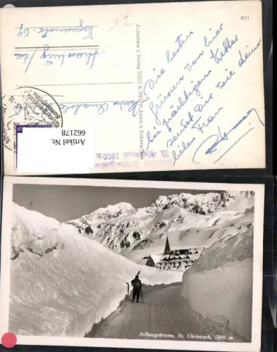 662178,Foto Ak Arlbergstrasse St Christoph St Anton a. Arlberg