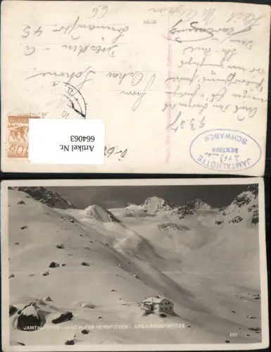 664063,Foto Ak Galtür Jamtalhütte Jamtaler Ferner Dreiländerspitze