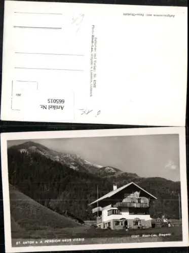 665015,Foto Ak St. Anton am Arlberg Pension Haus Viebig pub Risch-Lau 12397