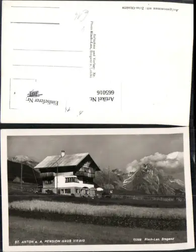 665016,Foto Ak St. Anton am Arlberg Pension Haus Viebig pub Risch-Lau 12398