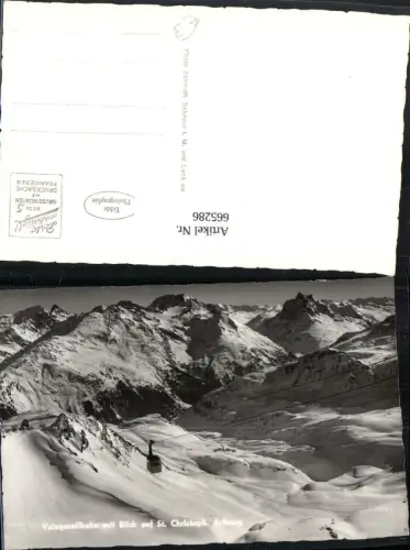 665286,Foto Ak Valugaseilbahn mit Blick auf St Christoph St. Anton am Arlberg