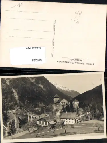 669229,Foto Ak Tobadill Schloss Wiesberg Trisannabrücke Arlbergbahn
