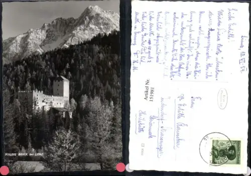 151981,Schloss Bruck b. Lienz Ansicht Festung Burg 1954