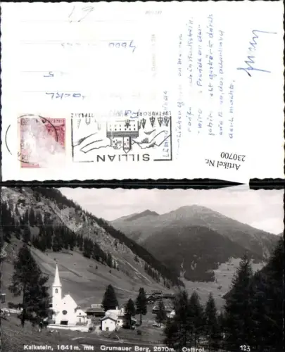 230700,Kalkstein Totale m. Grumauer Berg Kirche Bergkulisse