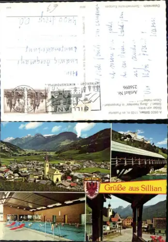 256096,Sillian Totale Burg Heimfels Brücke Ozon-Hallenbad Panzendorf Mehrbildkarte
