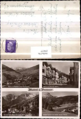 274177,Matrei am Brenner Totale Straßenansicht Maria Waldrast Schloss Trautson Mehrbildkarte