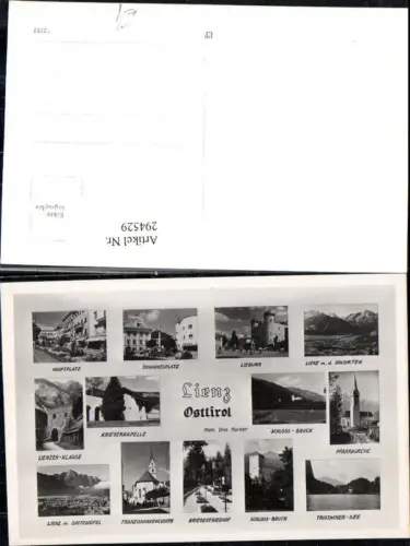 294529,Lienz Totale Schoss Bruck Kirche Kloster Kriegerfriedhof Hauptplatz Mehrbildkarte