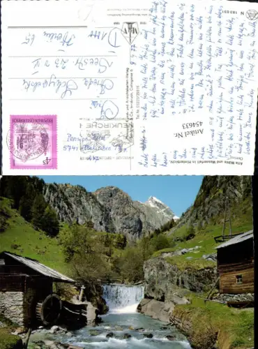 454633,Hinterbichl Alte Mühle u. Wasserfall Bergkulisse