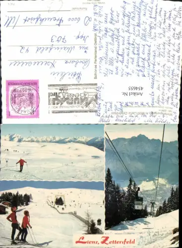 454655,Lienz Zettersfeld Skipiste Skifahrer Seilbahn Mehrbildkarte