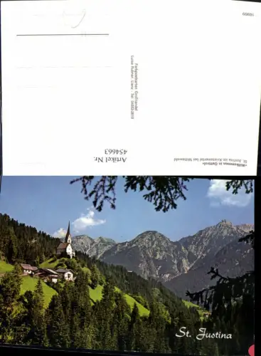 454663,Kirche St. Justina im Kristeinertal b. Mittewald Bergkulisse