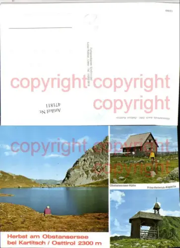 471811,Obstansersee See b. Kartisch Kapelle Hütte Mehrbildkarte