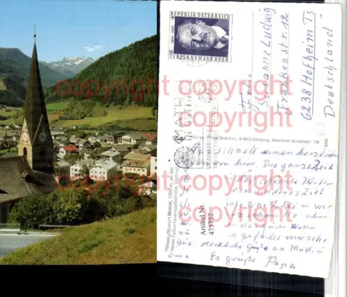 475752,Matrei in Osttirol Teilansicht Kirche Bergkulisse