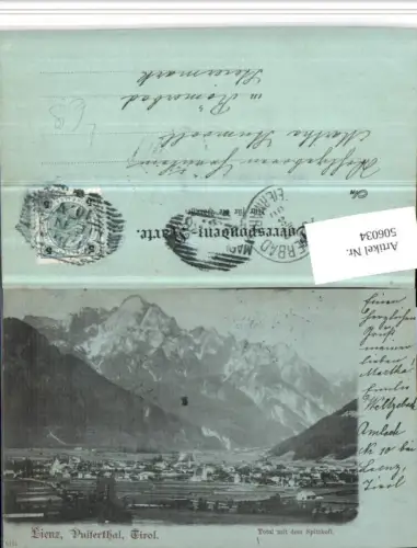 506034,Litho Lienz im Pustertal Totale m. Spitzkofl Bergkulisse