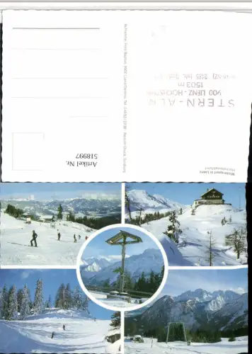518997,Lienz Hochsteinabfahrt Skipiste Berghütte Mehrbildkarte