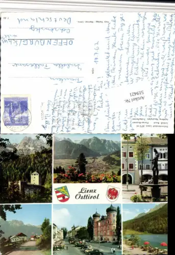 519421,Lienz Totale Schloss Bruck Hauptplatz Mehrbildkarte