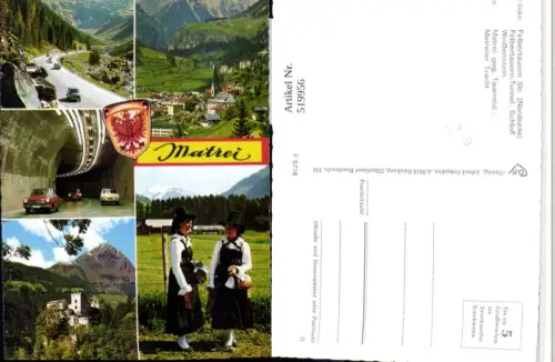 519956,Matrei Totale Tracht Tunnel Schloss Mehrbildkarte