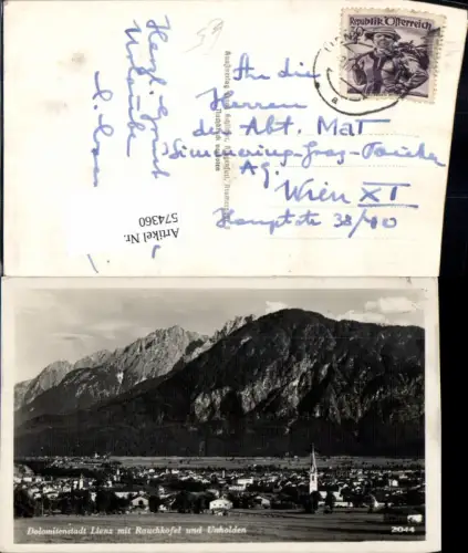 574360,Foto Ak Lienz m. Rauchkofel u. Unholden