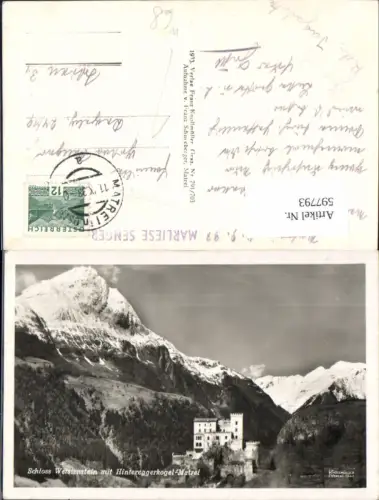 597793,Foto Ak Schloss Weissenstein m. Hintereggerkogel-Matrei Matrei in Osttirol