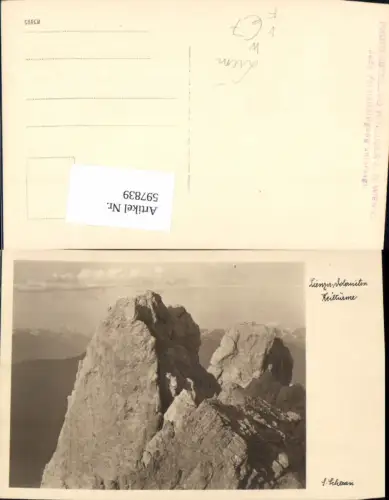 597839,Foto Ak Lienzer Dolomiten Keiltürme Lienz pub W. Neuber A. G.Fotograf Scheran
