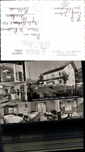 597850,Mehrbild Ak Lienz Dreimäderlhaus Pension Zimmer Innen Gaststube Reklame Julius Meinl