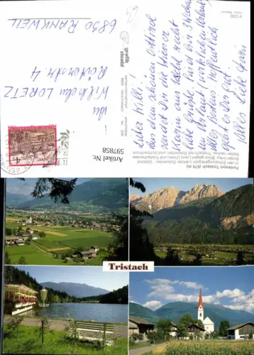 597858,Mehrbild Ak Tristach Kirche See Blick geg. Lienz Dorfzentrum