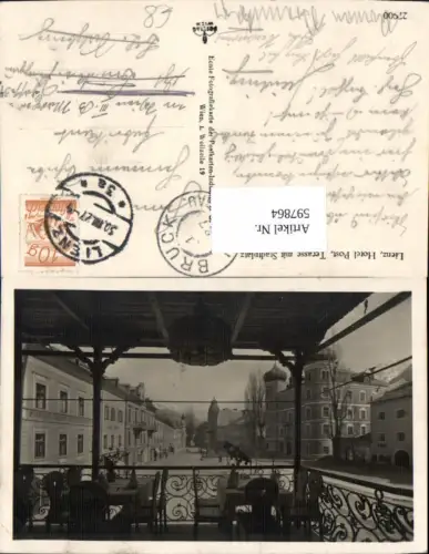 597864,Foto Ak Lienz Hotel Post Terrasse m. Stadtplatz