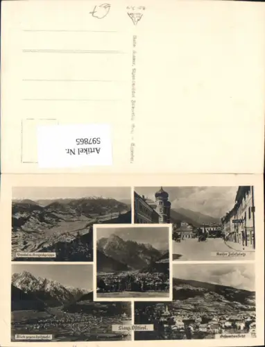 597865,Mehrbild Ak Lienz Blick geg. Spitzkofel Hauptplatz Gesamtansicht