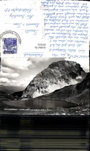 597876,Foto Ak Kartitsch Obstansersee u. Hütte m. Roßkopf