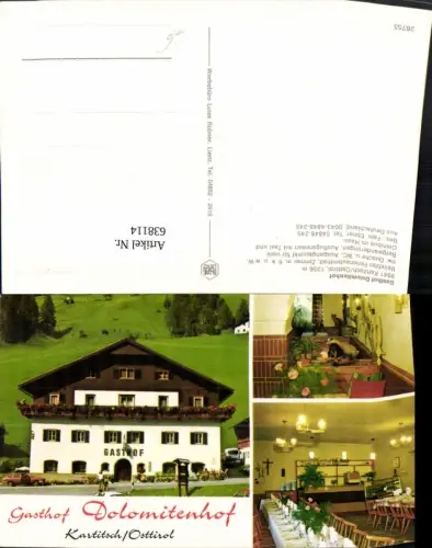 638114,Mehrbild Ak Kartitsch Osttirol Gasthof Dolomitenhof