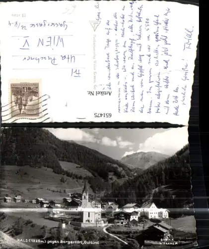 651475,Foto Ak Kals a. Großglockner geg. Bergertörl