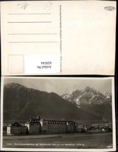 659544,Foto Ak Lienz Bezirkskrankenhaus mit Rauchkofel u. Spitzkofel Krankenhaus