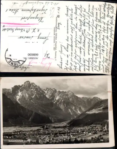 668690,Foto Ak Dolomitenstadt Lienz Totale Feldpost