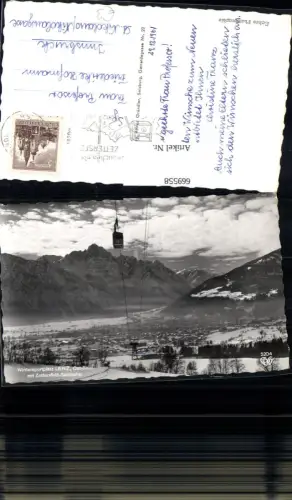 669558,Foto Ak Lienz mit Zetterfeld Seilbahn Gondel im Winter
