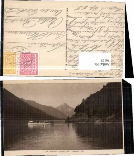 76179,Plansee m. Boot bei Reutte 1924
