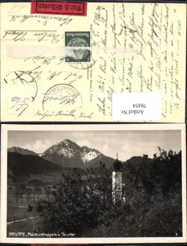 78454,Reutte Rochuskapelle Ansicht 1939