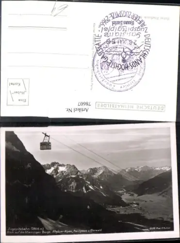 78607,Zugspitzbahn Ansicht m. Seilbahn Gondel 1949