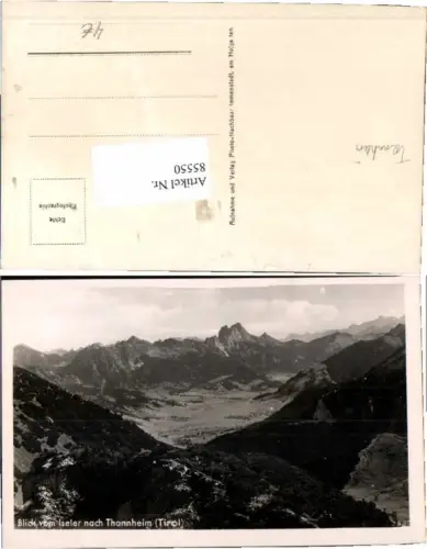85550,Thannheim Tannheim in Tirol vom Iseler
