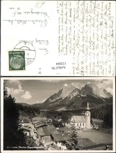 152084,Biberwier m. Zugspitzmassiv Ansicht 1941