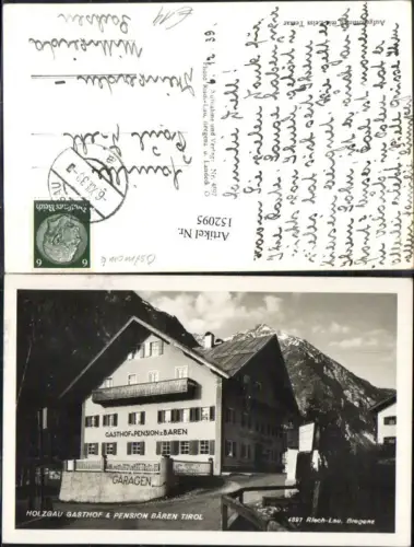 152095,Holzgau Ansicht Gasthof Pension Bären 1939 pub Risch Lau 4897