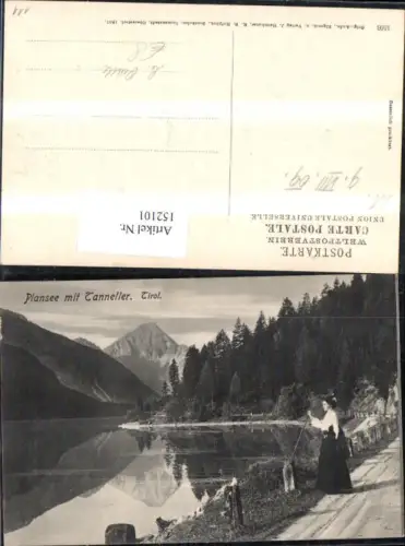 152101,Plansee m. Tanneller Heiterwang Breitenwang Reutte Ansicht m. Frau 1909