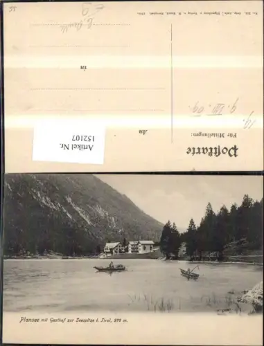 152107,Plansee Heiterwang Breitenwang Reutte Ansicht Gasthof z. Seespitze Ruderboot Angler Angeln